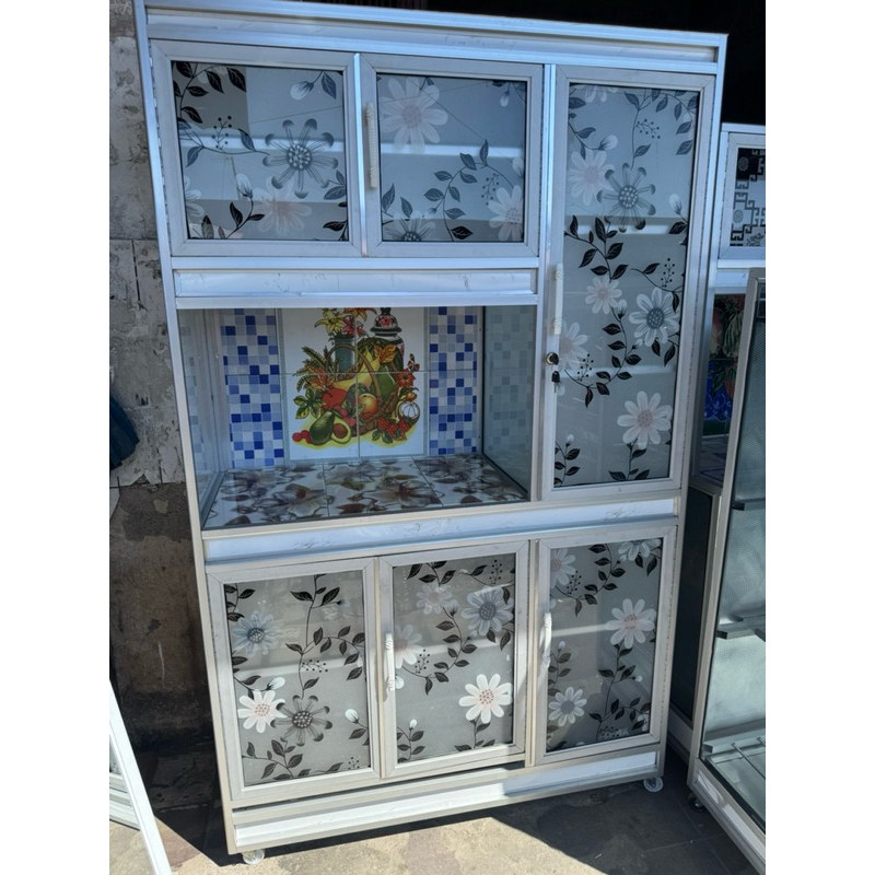 Lemari Rak Piring 6 Pintu Aluminium Silver