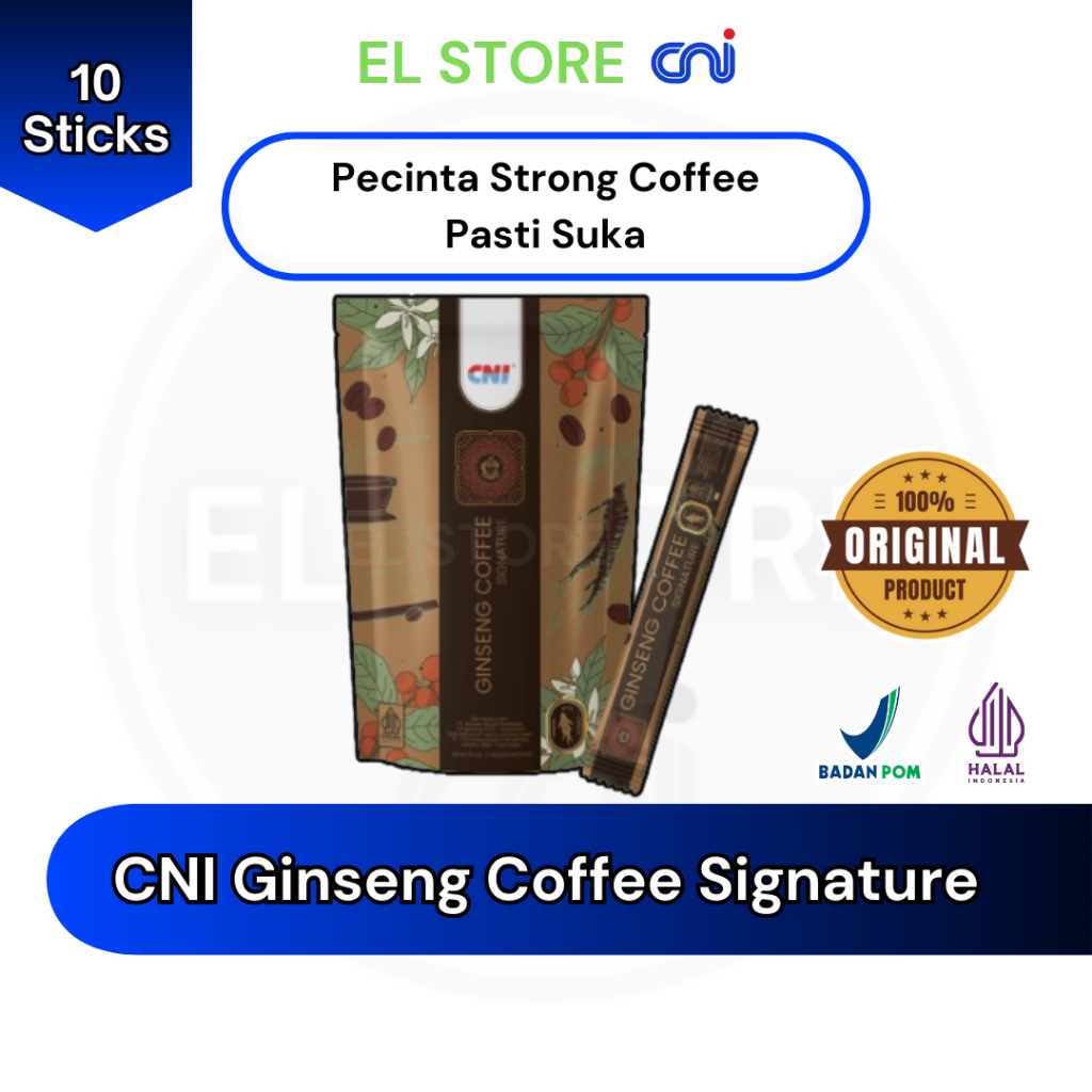 

CNI Ginseng Coffee Signature 10 Sachet Kopi Nikmat Aman di Lambung dan Penambah Fokus dan Energi