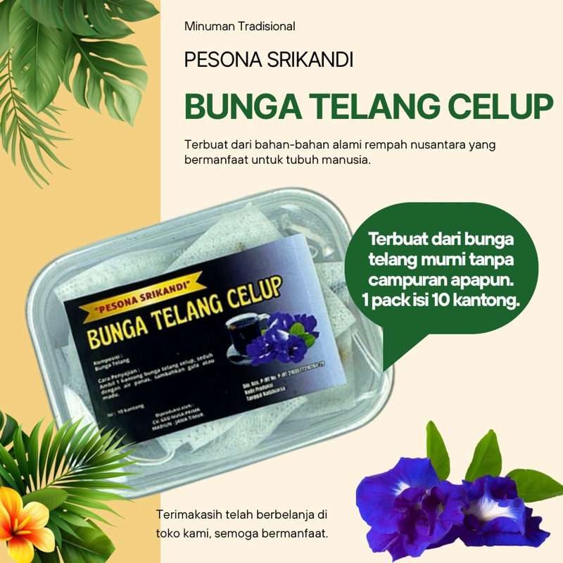 

Teh Bunga Telang Celup Orginal isi 10 pcs