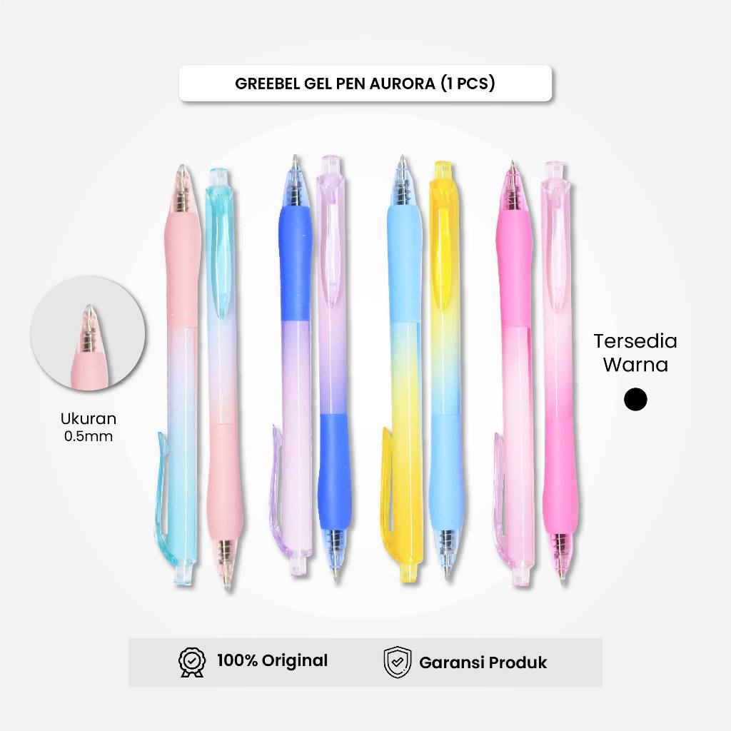 

GREEBEL Gel Pen Pulpen Pena GP-511 Aurora Hitam 0.5 (1PCS) / Pulpen Gel Murah Grosir
