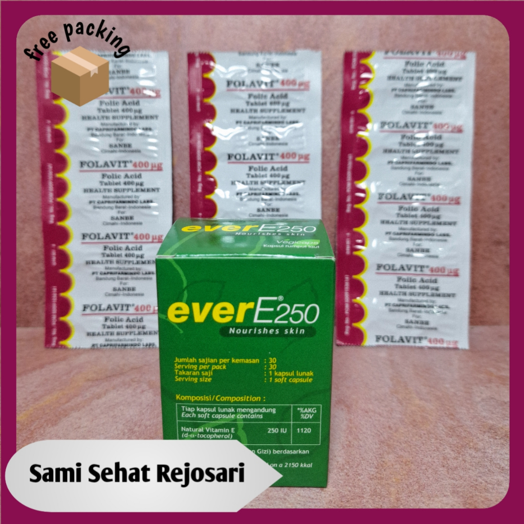 PAKET BUNDLING PROMIL 3 STRIP FOLAVIT 400 mcg isi 10 kapsul + EVER E 250 IU 30 Kapsul