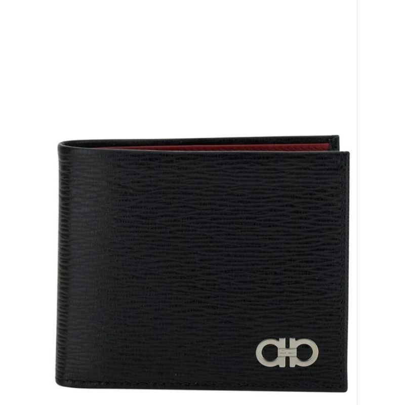 S A L V A T O R E  F E R R A G A M O  GANCINI BIFOLD WALLET IN BLACK-RED
