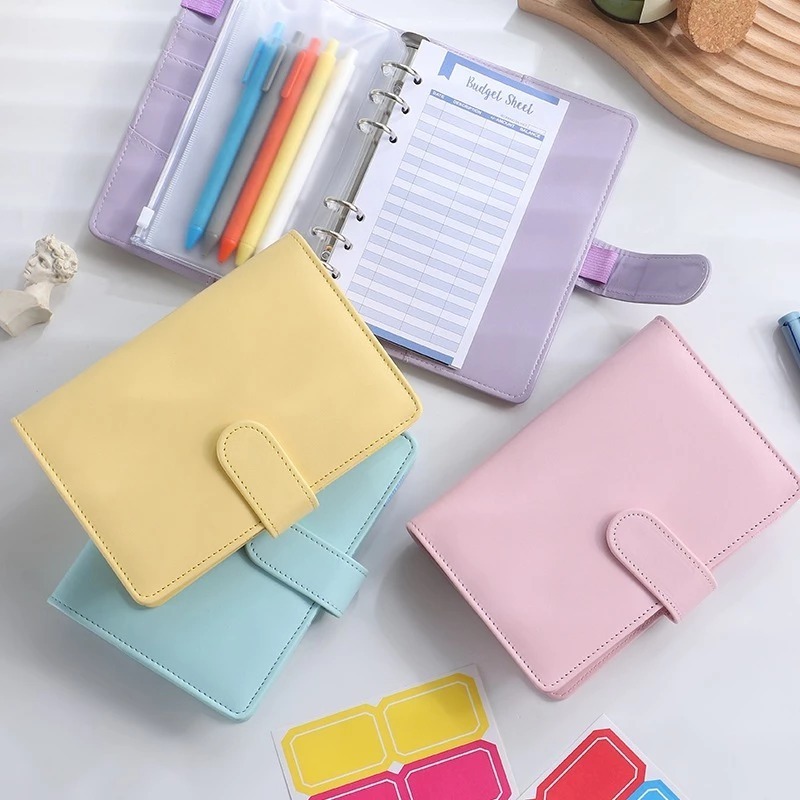 

A6 binder kulit sintetis 6 lubang binder keuangan binder budgeting binder tabungan Lucu