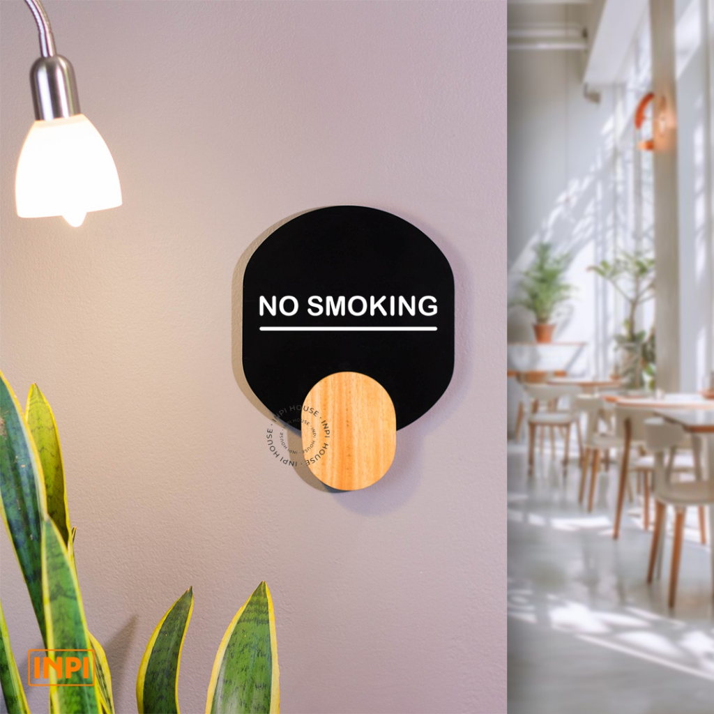 Sign No Smoking Tempel Kayu + Akrilik Outdoor - INPI HOUSE