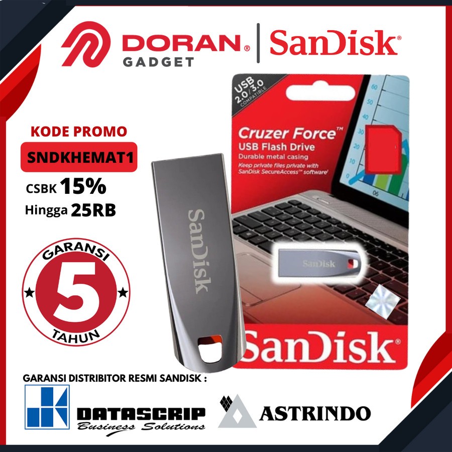 FLASHDISK 64GB SANDISK CRUZER FORCE CZ71 / USB FLASH 64 GB CZ71