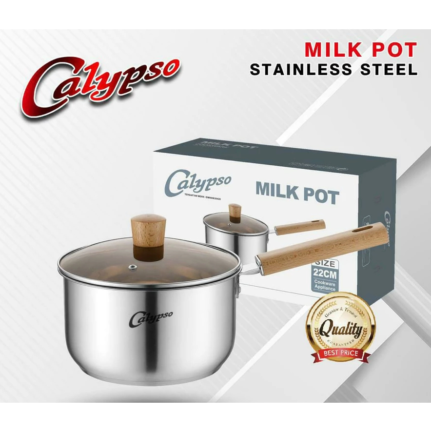 CALYPSO Panci Gagang Stainless / Panci Milk Pan Steamer Kukus Stainless CALYPSO