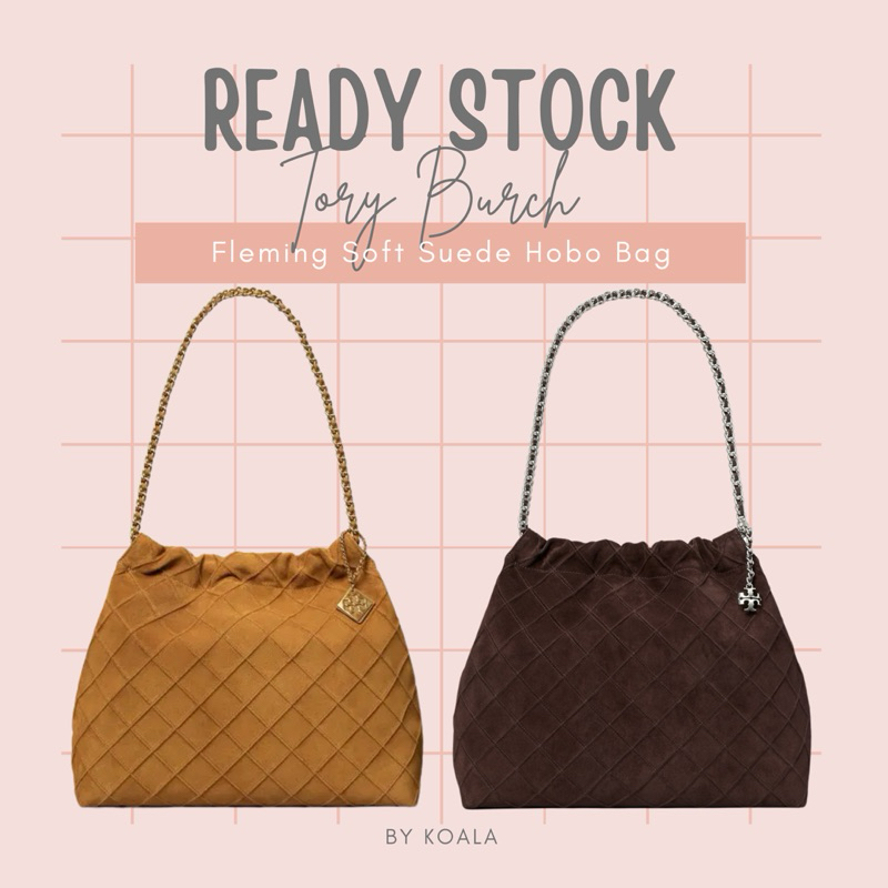 Tas Tory Burch Fleming Soft Suede Hobo Bag