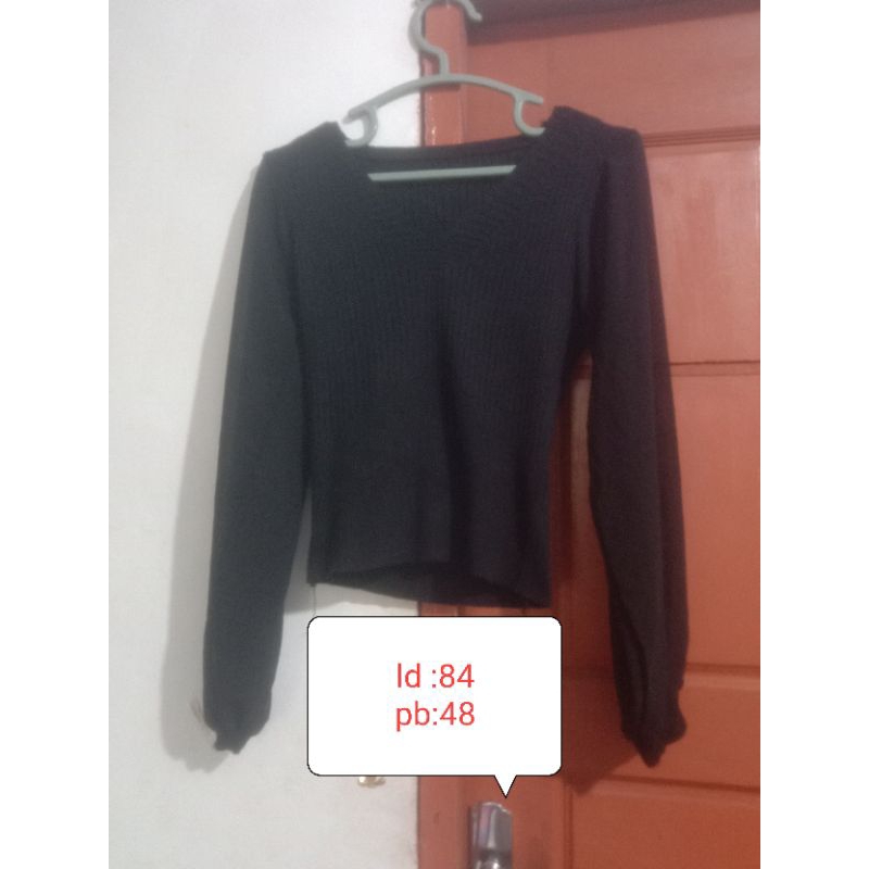 atasan rajut lengan balon