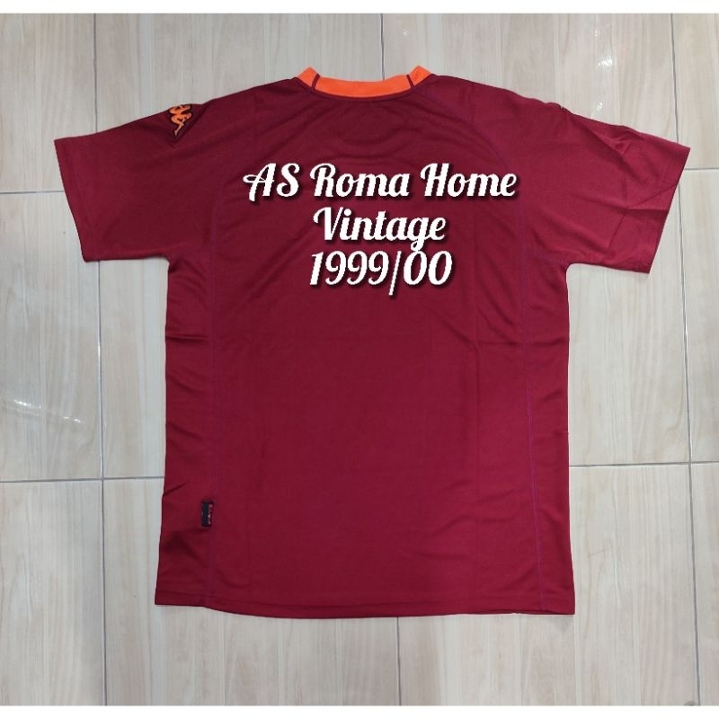 JERSEY BOLA RETRO AS ROMA HOME 1999/00 GRADE AAA