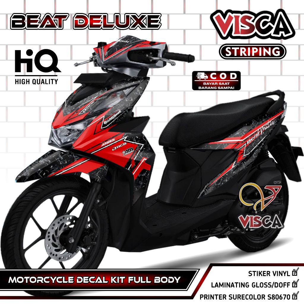 Decal Beat Deluxe 2020 2021 2022 Full Body - Stiker Motor Beat 2020 - Dekal Beat 2021 - Striping Bea