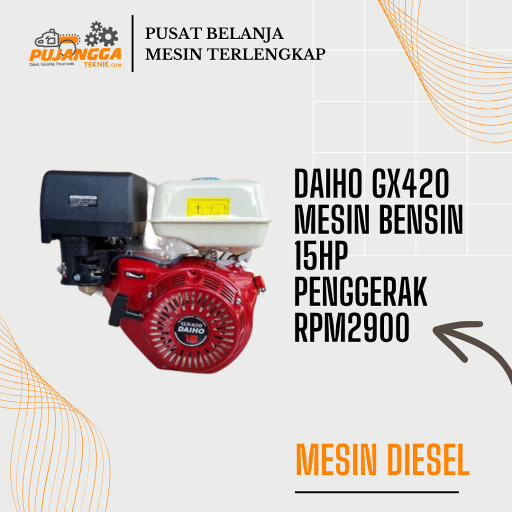 DAIHO GX420 MESIN BENSIN 15HP penggerak RPM2900