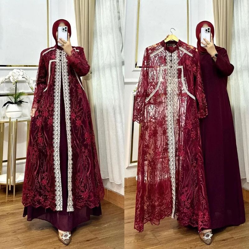 AMORA DRESS CERUTY BABYDOLL MIX BRUKAT PLUS RENDA GAMIS PESTA GAMIS MURAH GAMIS VIRAL GAMIS ELEGANT