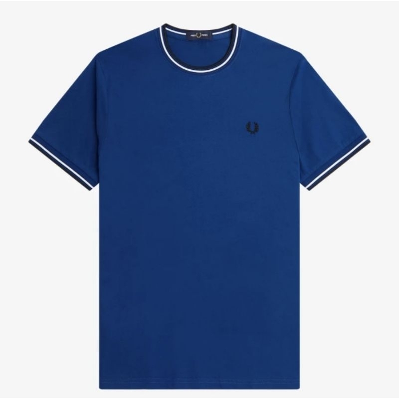 FRED PERRY TWIN TIPPED TSHIRT ORIGINAL BLUE