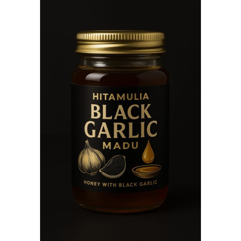 

Madu Black Garlic Tunggal Stamina Kuat & Imun Asli Premium 450g | Free Baby Gold - Hitamulia