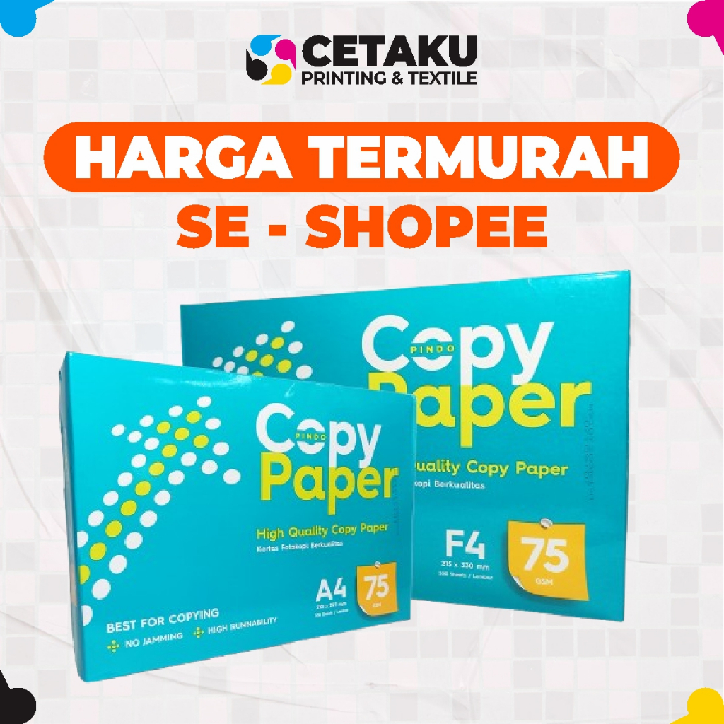 

Kertas HVS A4 Murah Copy Paper 75 GSM 1 Rim (500 Lembar) Kertas Print Photocopy Fotokopi