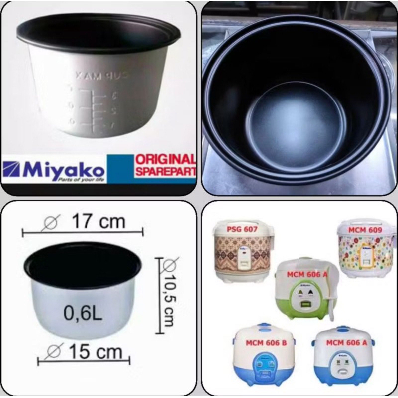 Innerpot / Sparepart Panci Teflon Magic com MIYAKO & COSMOS tipe apa aja ada