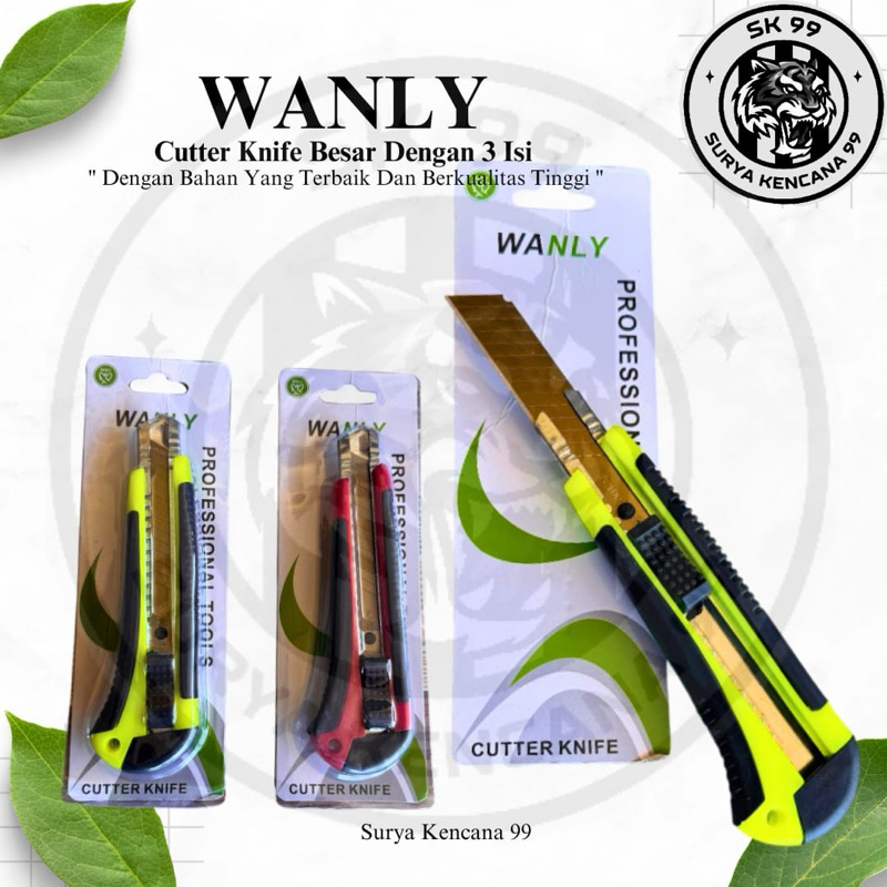 

Wanly Pisau Cutter Besar Gagang PVC 18mm Refill isi 3pcs