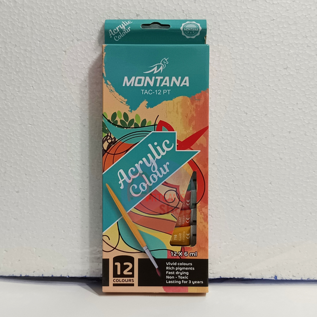 

Acrylic Colour / Cat Akrilik Colors MONTANA 12 Warna TAC-12 PT 6 ml