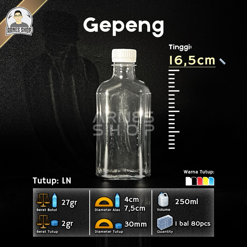Botol Plastik Gepeng 250 ml PET