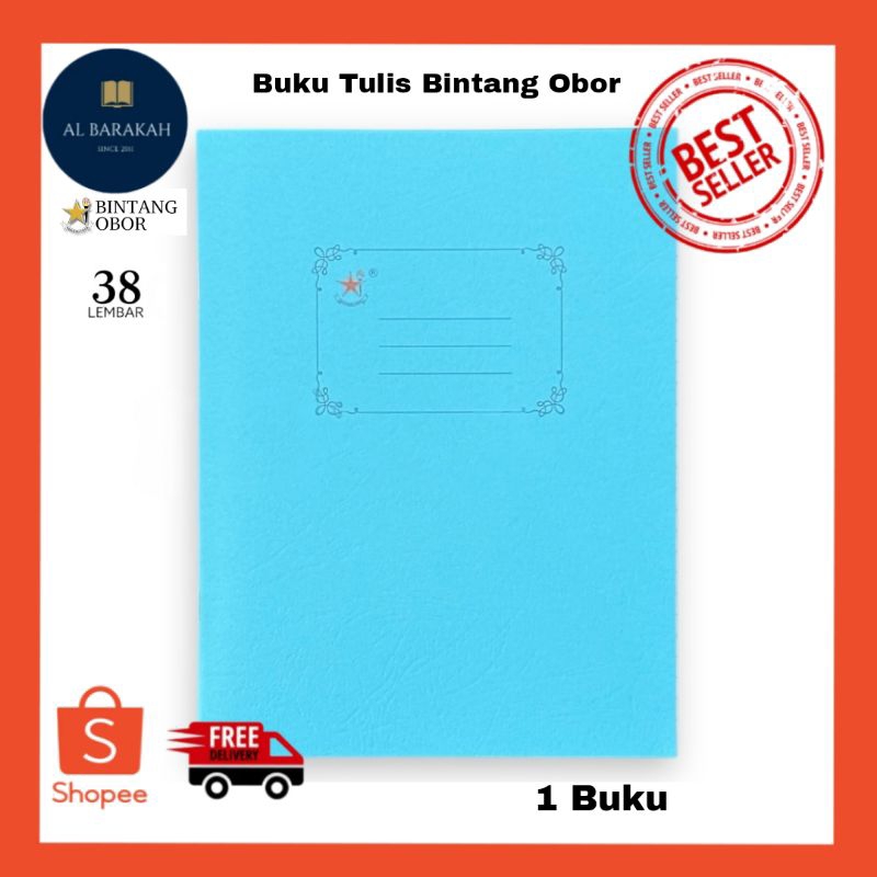 

1 Buku !!! Buku Tulis Bintang Obor 38 Lembar Polos Warna