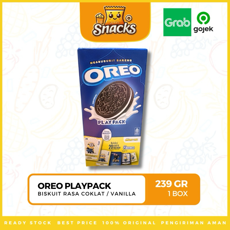 

Lav.Snacks︱Biskuit Oreo Playpack Vanilla & Chocolate 239GR - 1 BOX