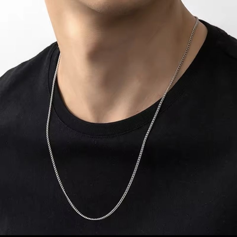 kalung rantai pria dan wanita model titanium kecil termurah