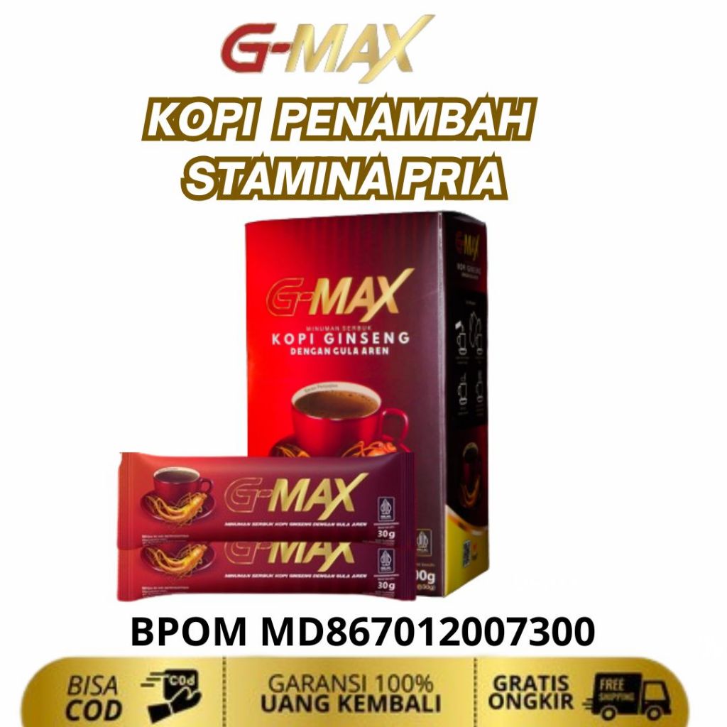

KOPI GMAX MINUMAN KOPI STAMINA PRIA TAHAN LAMA ORIGINAL 100% EXTRA GINSENG & GULA AREN