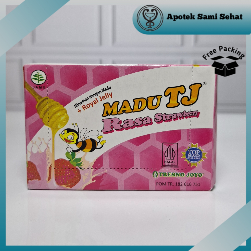 

1 BOX MADU TJ RASA STRAWBERRY 12 SACHET