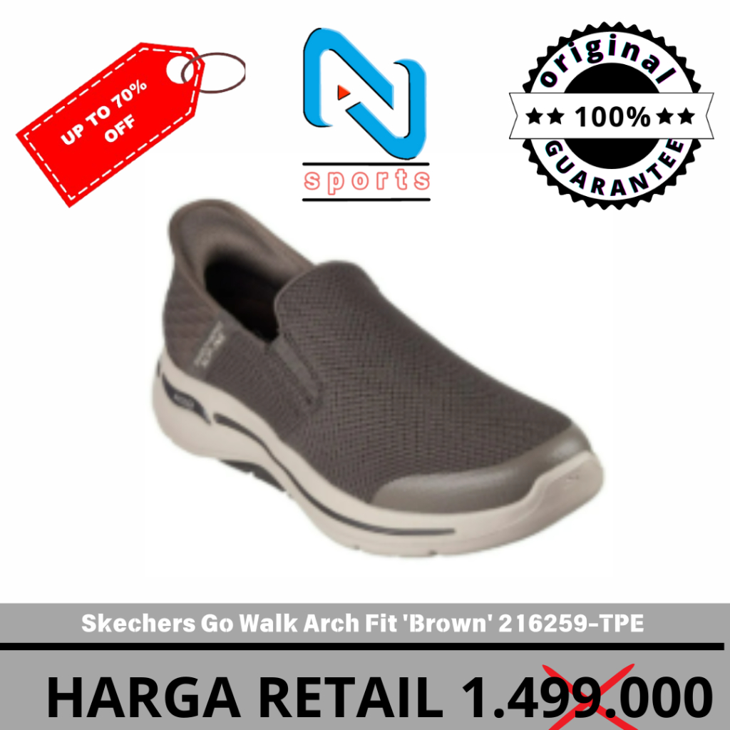 Sepatu Skechers Go Walk Arch Fit 'Brown' 216259-TPE Original 100%