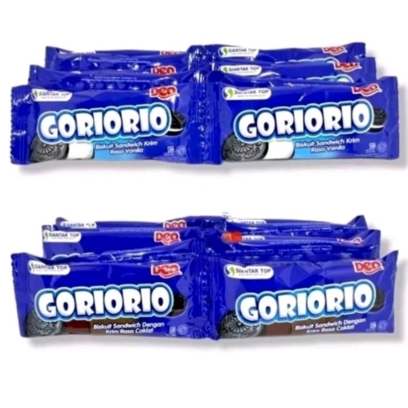 

Biskuit Sandwich GORIORIO Varian Sandwich Coklat dan Sandwich Krim Rasa Vanila 1 pack Isi 20