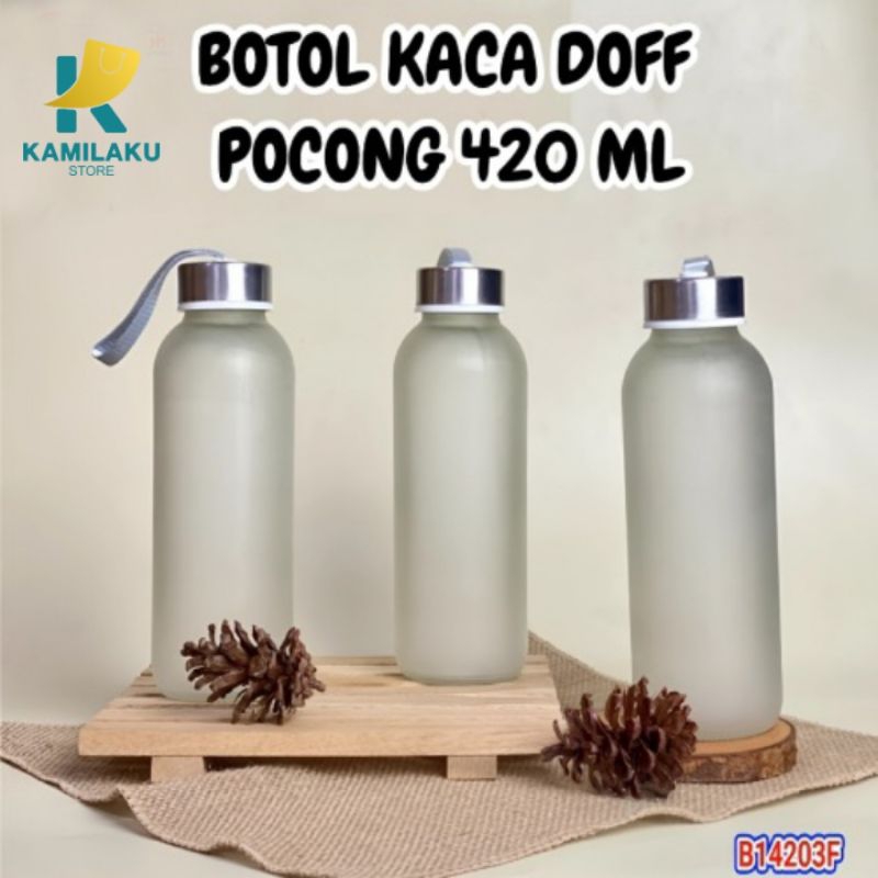 Botol minum Kaca Pocong Doff