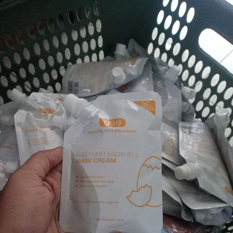 Egg yeast eggshell mask cream - Masker Telur