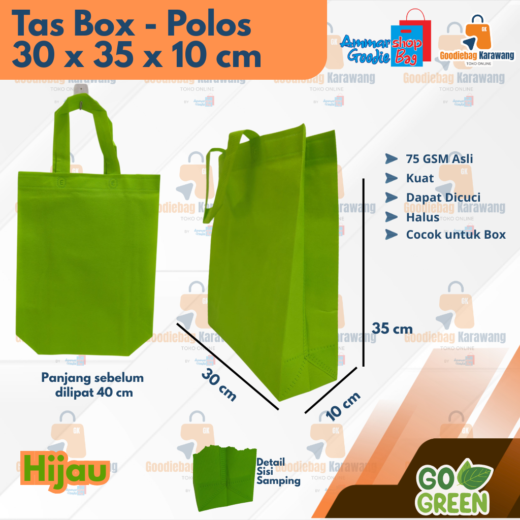

(Satuan) Tas Goodiebag Box untuk Kotak 30x40X10 - Polos - Tas Box Dus Pres Tas Box Kado Tas Box Hajatan Tas Box pengajian