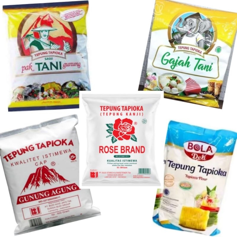 

TEPUNG TAPIOKA 500GR (TANI GUNUNG/ GAJAH TANI/ GUNUNG AGUNG/ BOLA DELI/ ROSE BRAND)