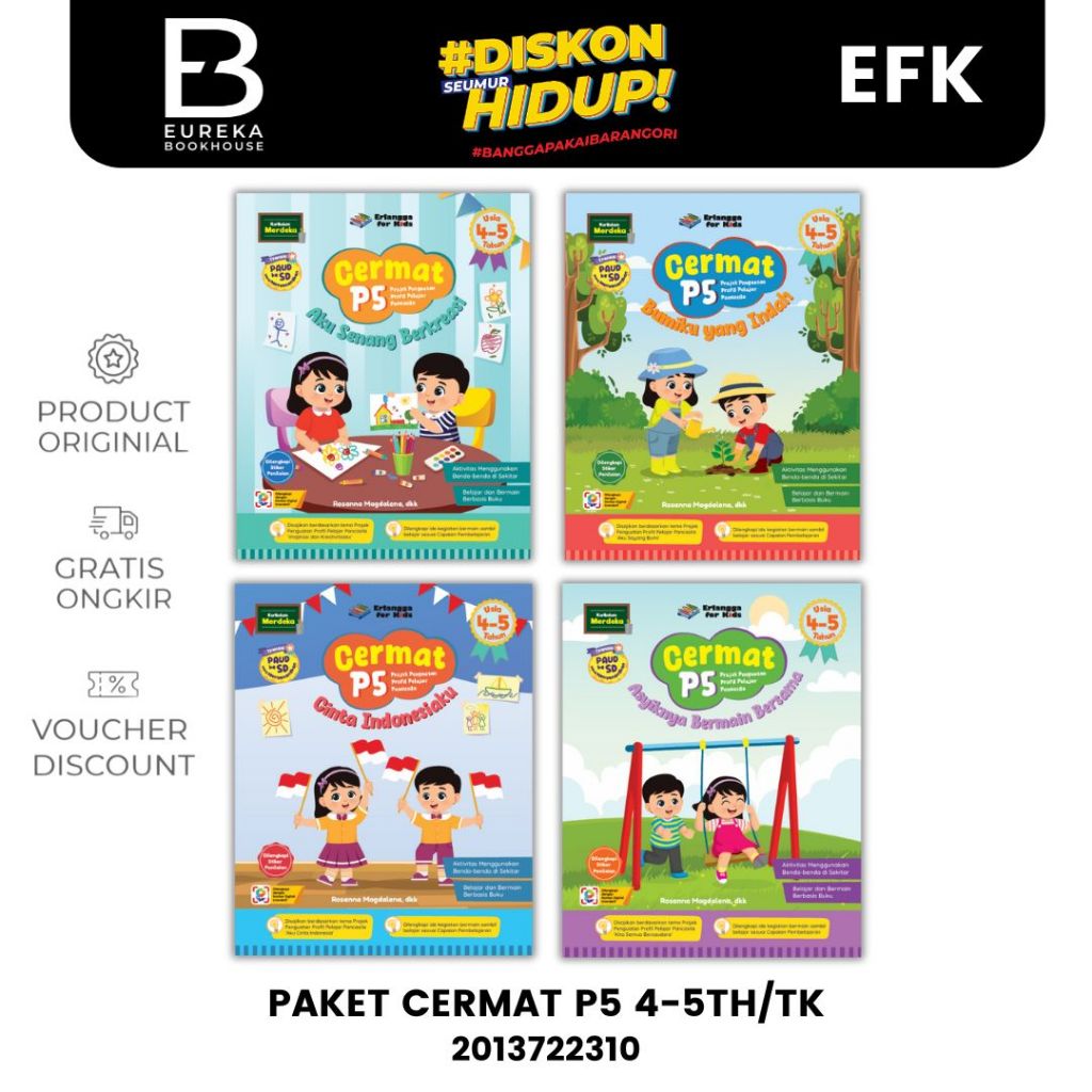 BUKU PAKET CERMAT P5 4-5TH/TK - ERLANGGA FOR KIDS