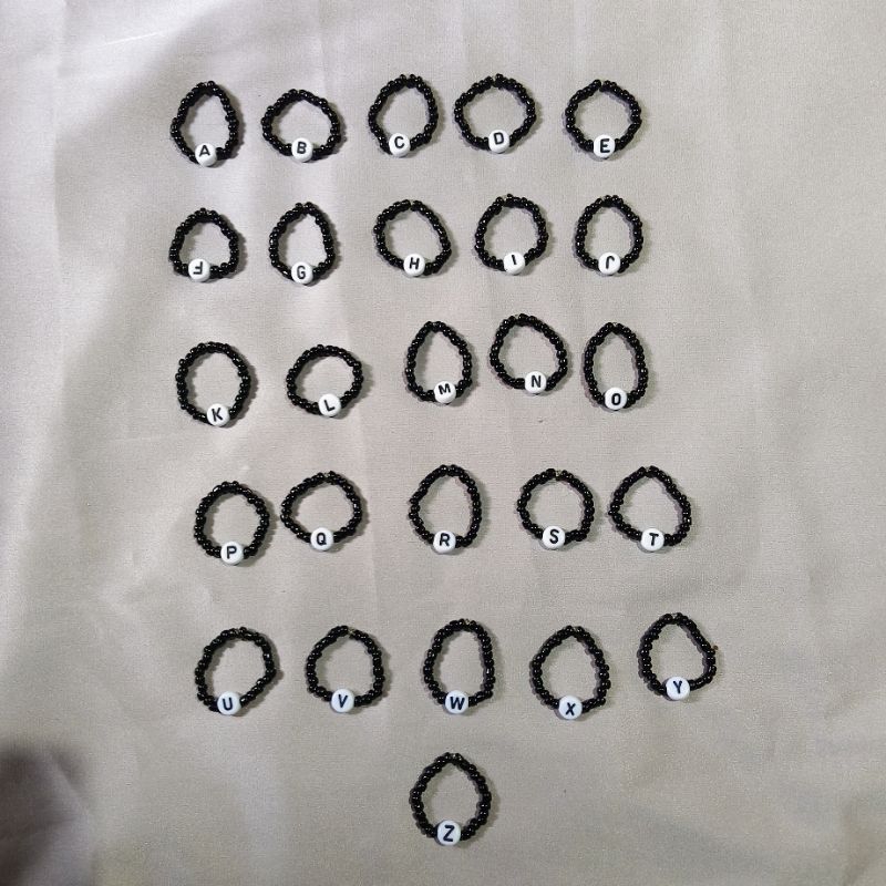 SAPIENSSTUFF CINCIN ABJAD / CINCIN MANIK / CINCIN INISIAL / CINCIN COUPLE / INISIAL PUTIH