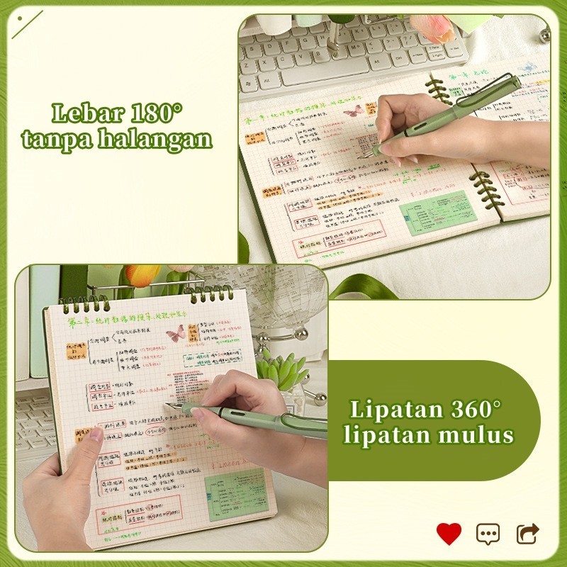 

Ay00! Binder B5 Flip 360 Vertikal - Notebook Aesthetic Premium + Tulis Sekolah Lucu (Buku Organizer