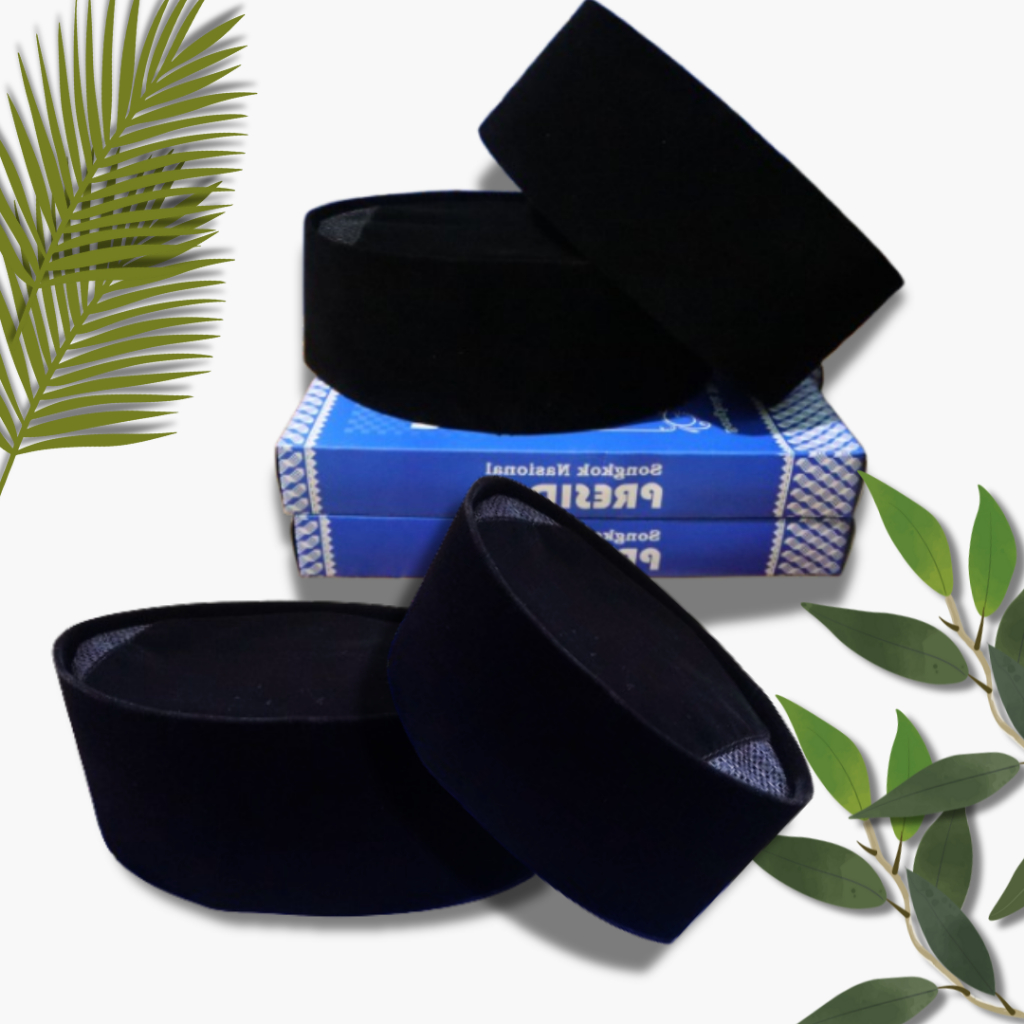 HOT SALE PECI SONGKOK AC HITAM POLOS BLUDRU HALUS SONGKOK NASIONAL