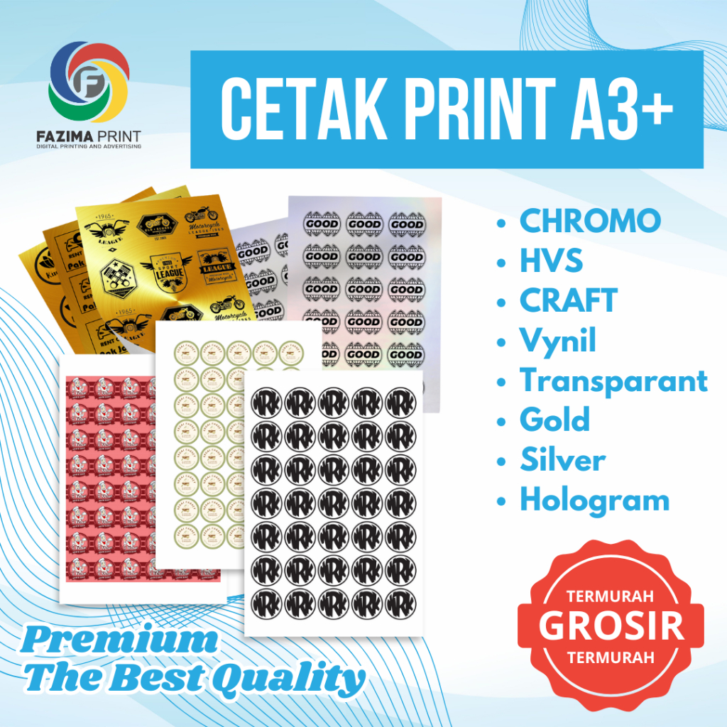 

GROSIR TERMURAH Print Sticker Label A3+ Print & Cut - Cetak Stiker Custom Murah