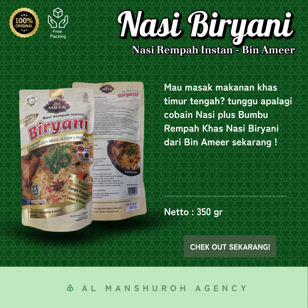 

Nasi Biryani - Nasi rempah Instan Bin Ameer