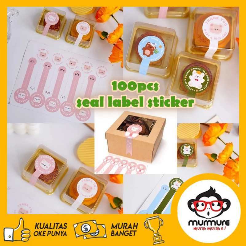 

MURMURE | 100 PCS STICKER TERIMA KASIH BUBUK THANK YOU STICKER PANJANG SEGEL MAKANAN SEAL LABEL STICKER