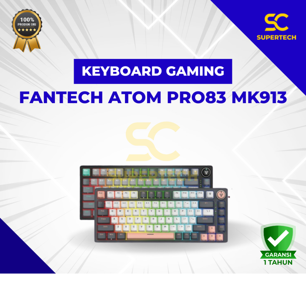 Fantech ATOM PRO 83 MK913 75% Wireless Hotswap Mechanical Keyboard Gaming MK 913 PRO83 ATOM83