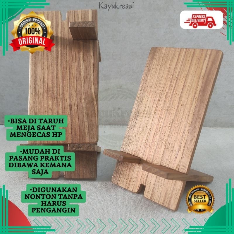 Stand Hp Kayu Unik Handmade Dudukan Estetik Fungsional