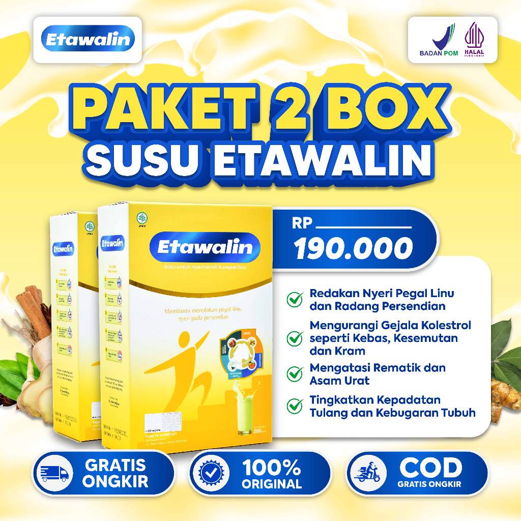 

Paket 2 Box Etawalin Susu Kambing Etawa Atasi Asam Urat Rematik Nyeri Sendi Pegal Linu