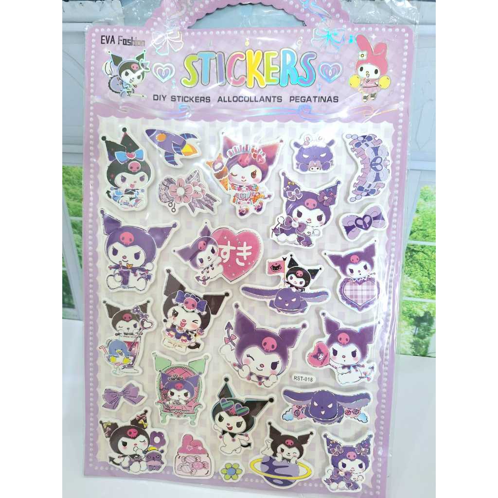 

3D Sticker Sanrio Timbul Stiker Tempel Besar Stiker DIY Karakter Kartun Hiasan Mainan