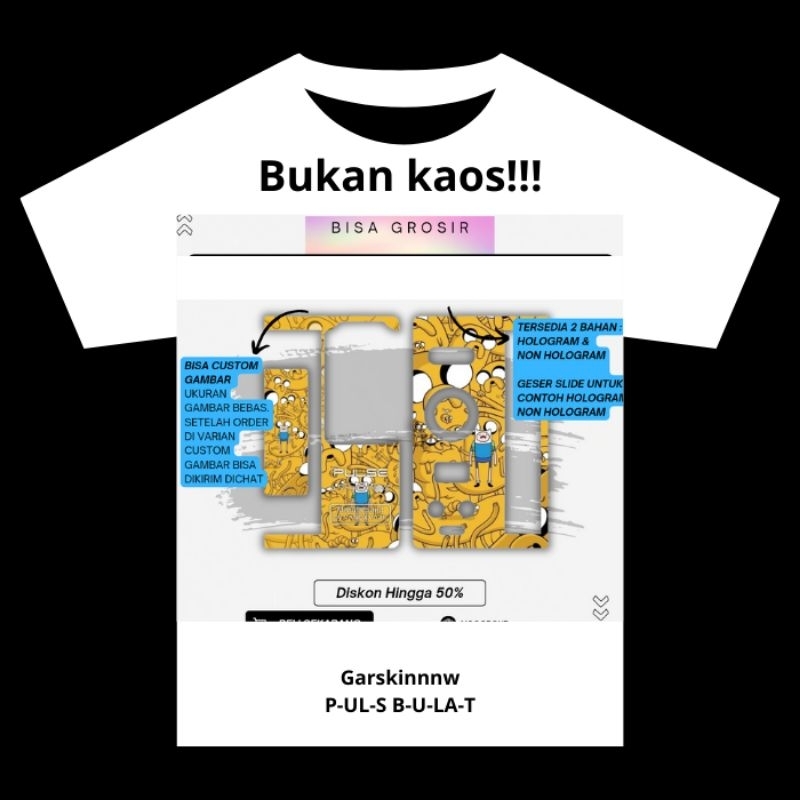 

Bukan Kaos Tapi Stiker Pelindung Pulsa All In One Anti Gores Motif Bisa Custom