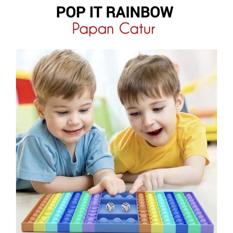 Pop It Rainbow Papan Catur Free Dadu Permainan Catur Pop it Jumbo Rainbow
