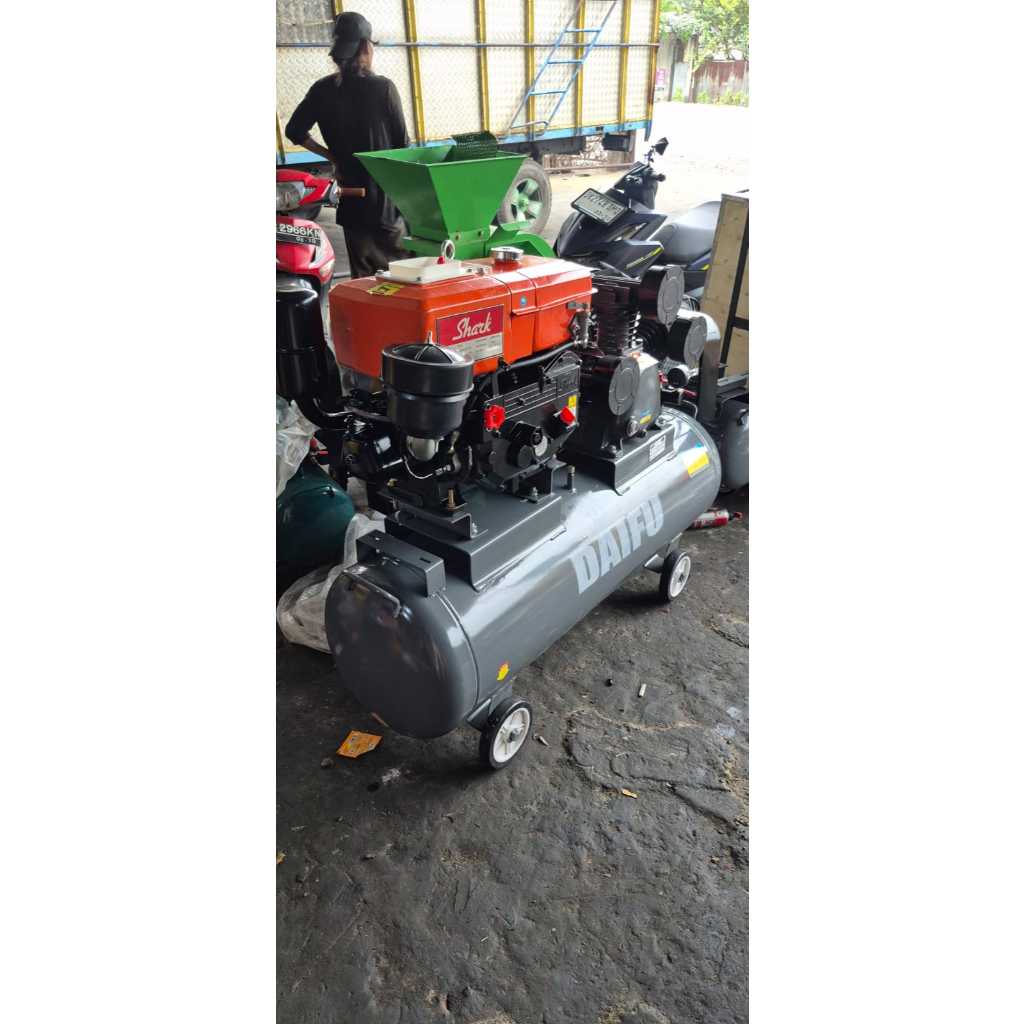 Kompresor 5hp 150L lengkap mesin diesel 8hp