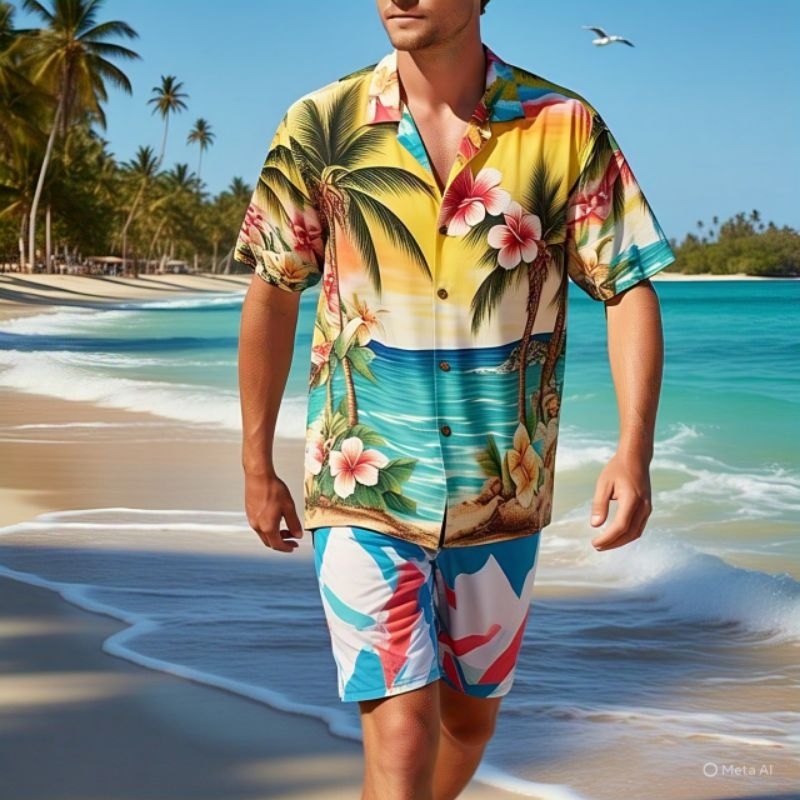 kemeja pantai Bali, baju pantai bali