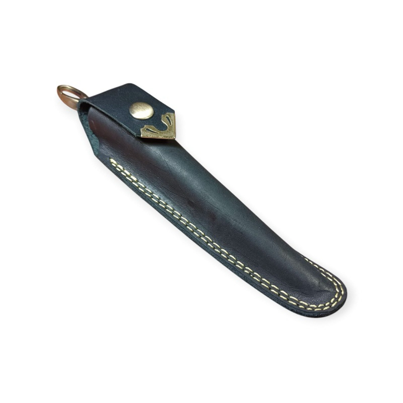 Sarung Tempat Pipa rokok Once kulit Asli Warna Hitam kancing Cetik